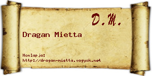 Dragan Mietta névjegykártya